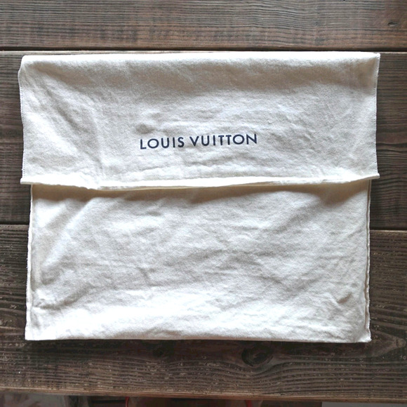 Louis Vuitton Dust Bag Pouch Beige Logo Protective Storage Sleeve Large Purse - Picture 1 of 8